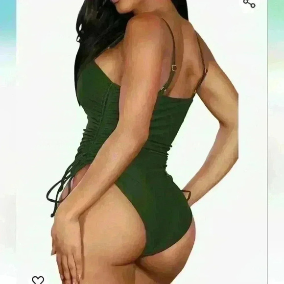 AMAZON | Women's Tan/Black Animal Print Square Neck High Cut One Piece … - Picture 6 of 6